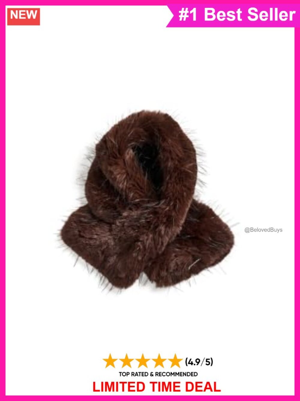 Faux Fur Stola Wrap Cold Weather Scarf One Size